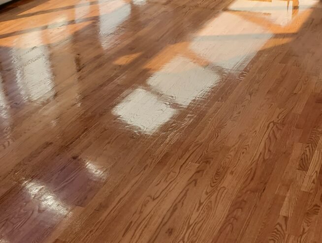 Finished hardwood floor detail